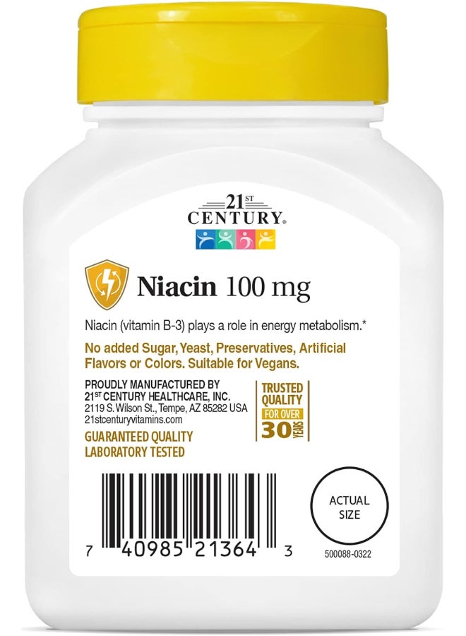 القرن الحادي والعشرون مكمل فيتامين نياسين بفاعلية أطول تركيز 500 ملليجرام - 100 قرص - Image 3